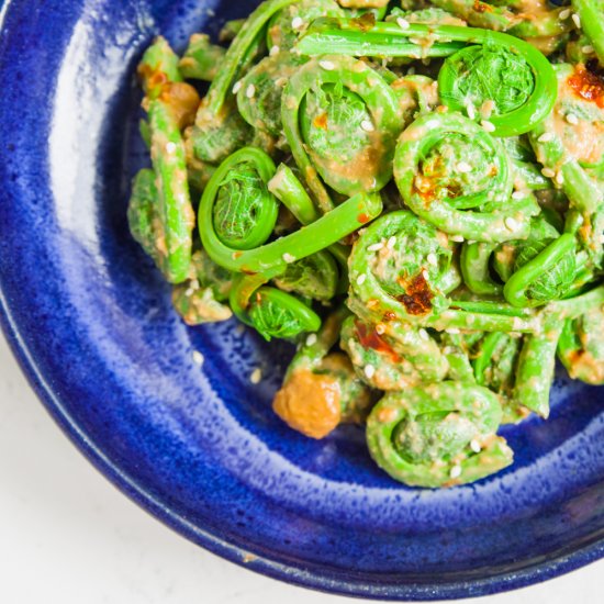 FIDDLEHEAD SALAD W/ SESAME DRESSING