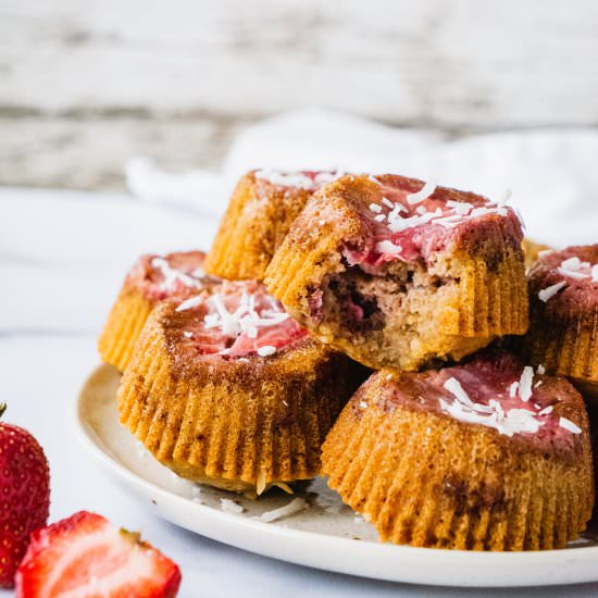 mini strawberry upside down cakes