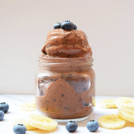 Vegan Chocolate Blueberry Ice Cream