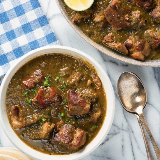 chili verde – pork and tomatillo