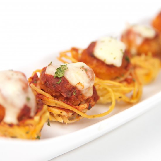 Chicken Parmesan Spaghetti Cups