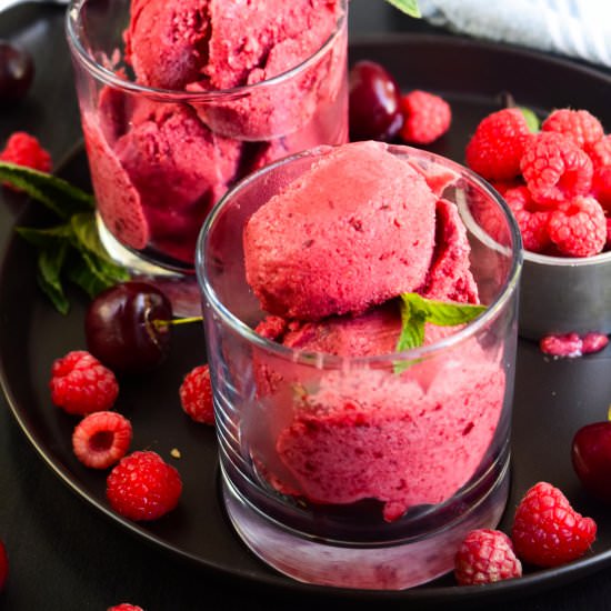 Raspberry Cherry Sorbet