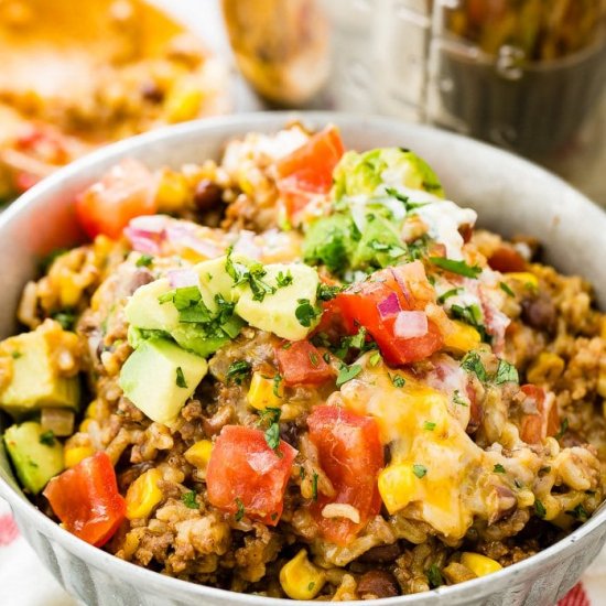 INSTANT POTGROUND BEEF BURRITO BOWL