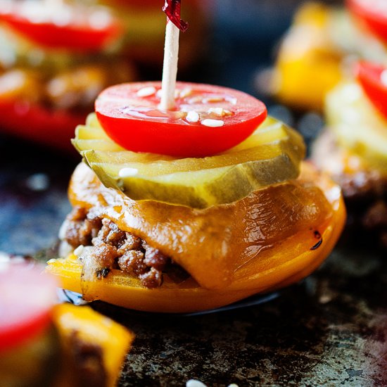 Cheeseburger Stuffed Mini Peppers