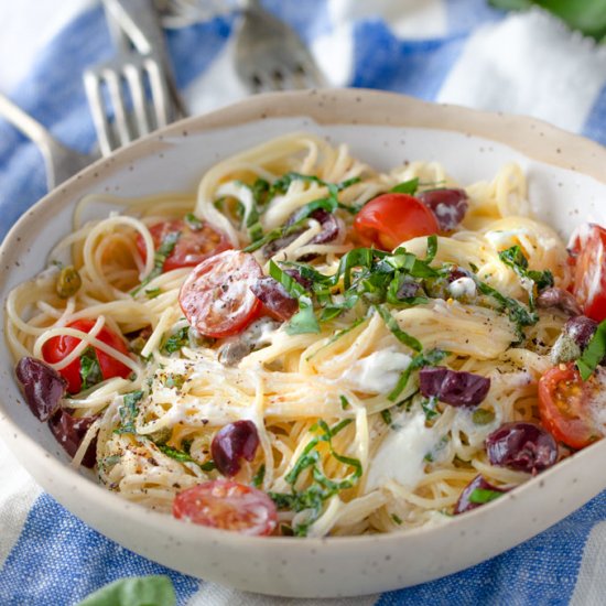 Quick Summer Pasta with Goat Cheese