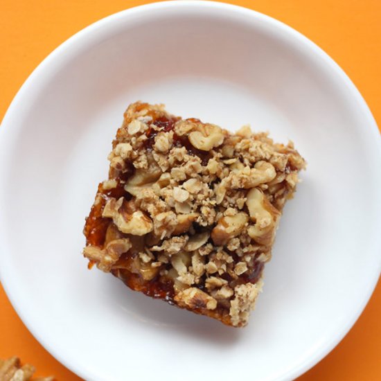 Easy Apricot Walnut Bars (V, GF)