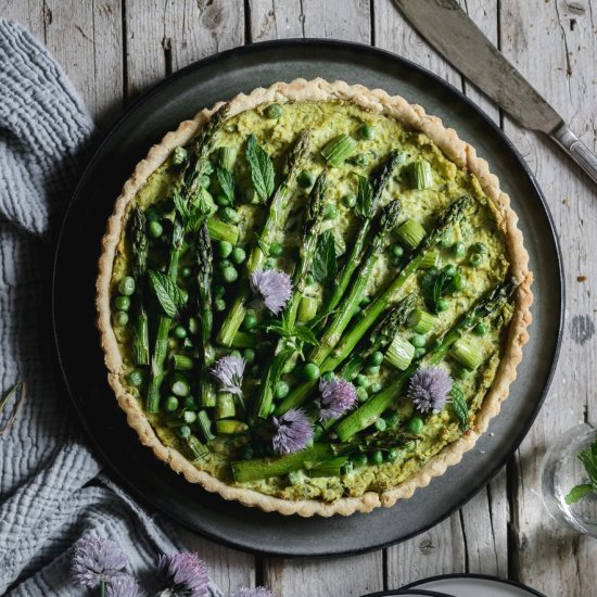 Vegan Pea And Asparagus Quiche