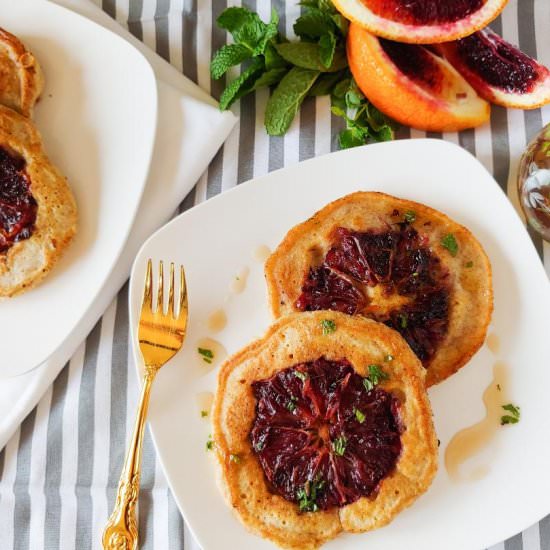 Blood Orange-Wheat Pancakes