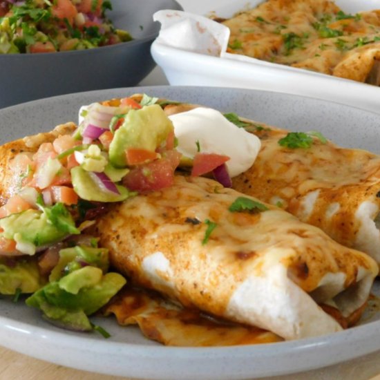 Cheesy Beef Enchiladas with Salsa