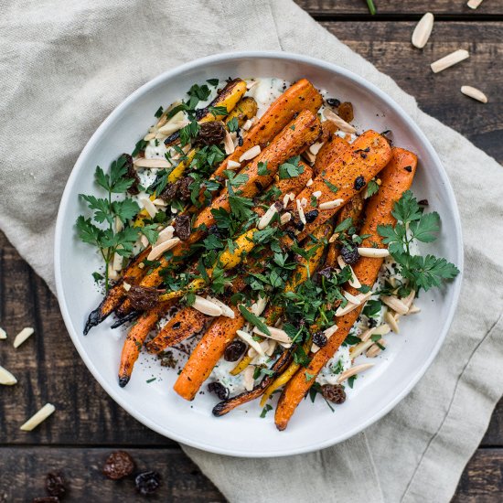 Grilled Carrots w Feta Yogurt Sauce