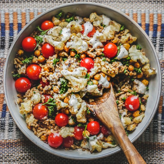 Roasted Frozen Cauliflower Salad