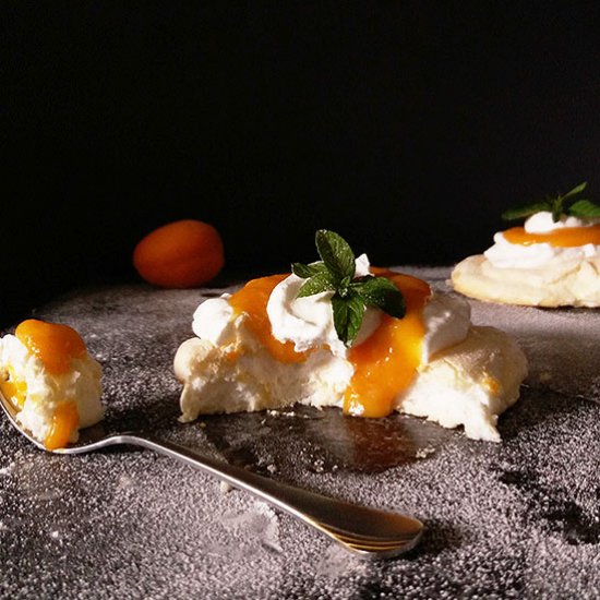 Apricot Curd Mini Pavlovas