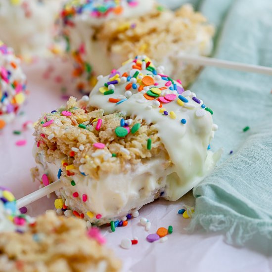 Rice Krispies Ice Cream Sandwiches