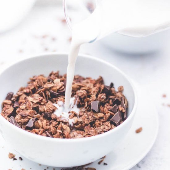 Healthy chocolate granola