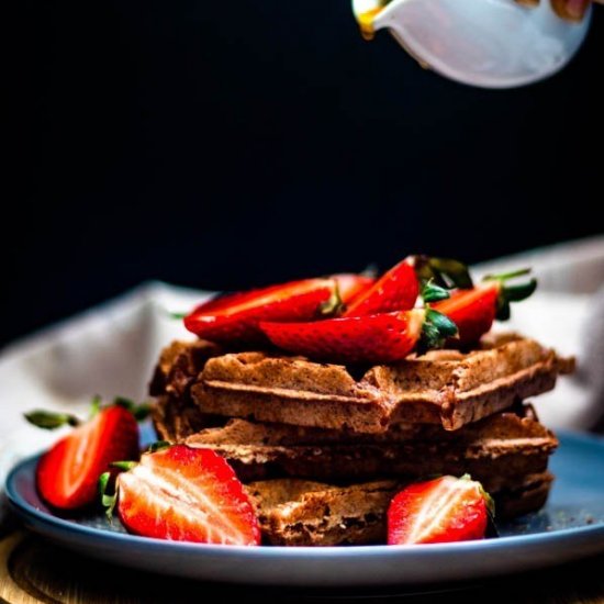 Chocolate oatmeal waffles