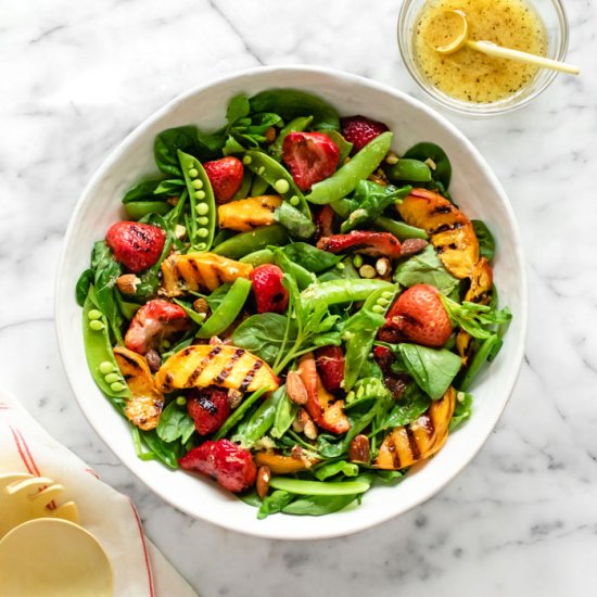 Summer Salad w/ Grilled Peaches + S