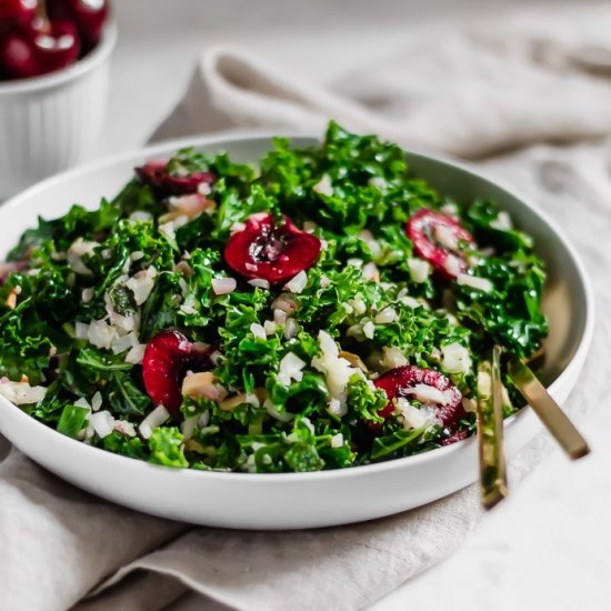 Kale Salad with Herbs and Cherries