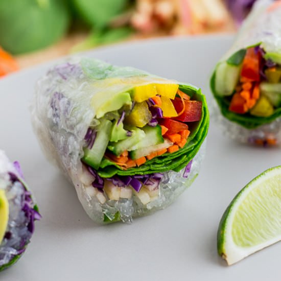 Vegan Rainbow Summer Rolls