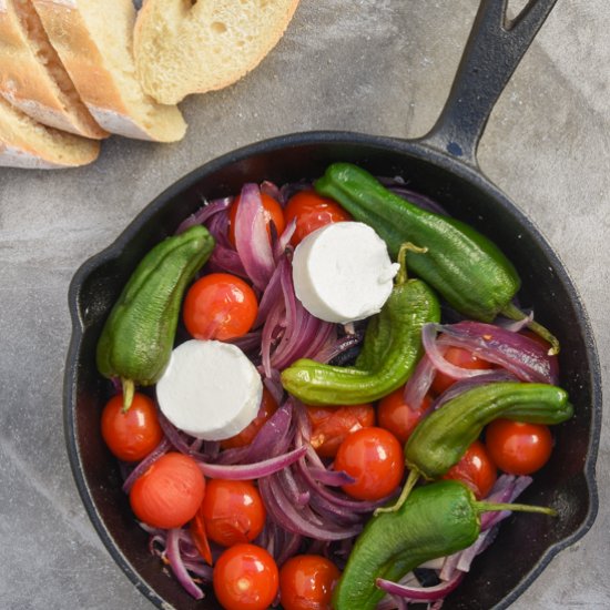 Casserole with peppers and tomatoes