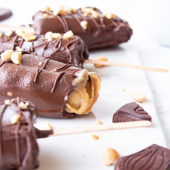 Healthy snickers ice cream bars