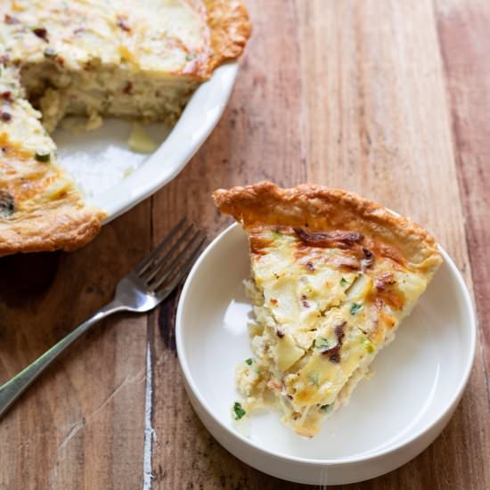 Potato, Bacon, Green Onion Quiche