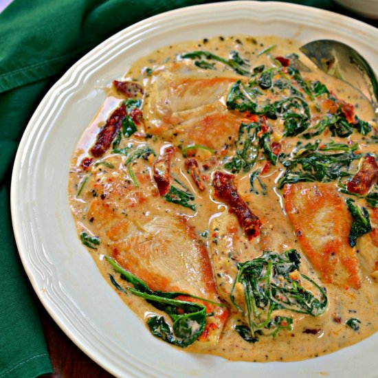 One Skillet Creamy Tuscan Chicken