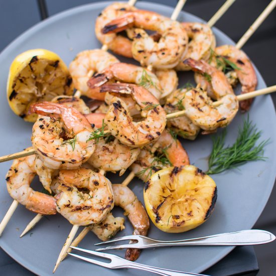 Grilled Dill Shrimp Skewers