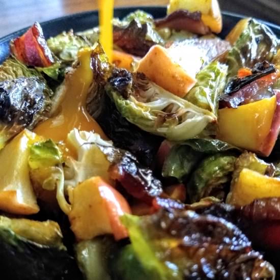 Salted Maple Bacon Brussels Sprouts