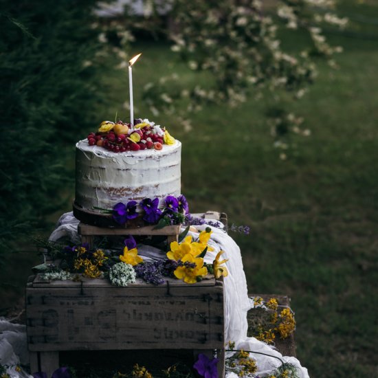 Raspberry and cherry cake