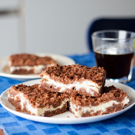 Chocolate cheesecake slice