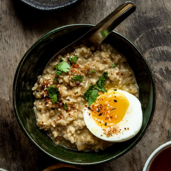 Cheesy Onion & Miso Savory Oatmeal