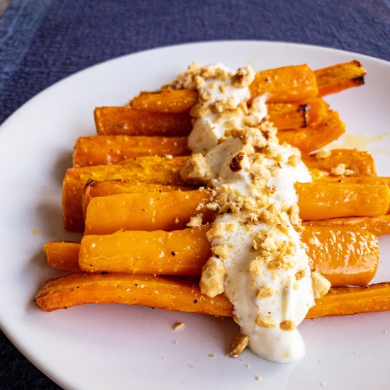 roasted carrots with goat cheese