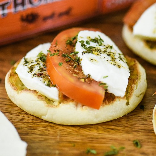 Open-Face Caprese English Muffins