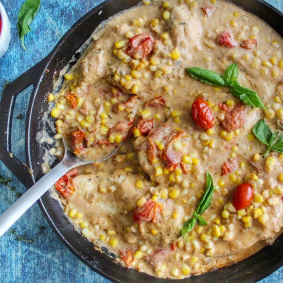 One Pot Creamed Corn Chicken