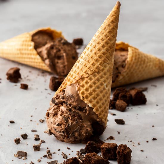 NoChurn Chocolate Brownie Ice Cream