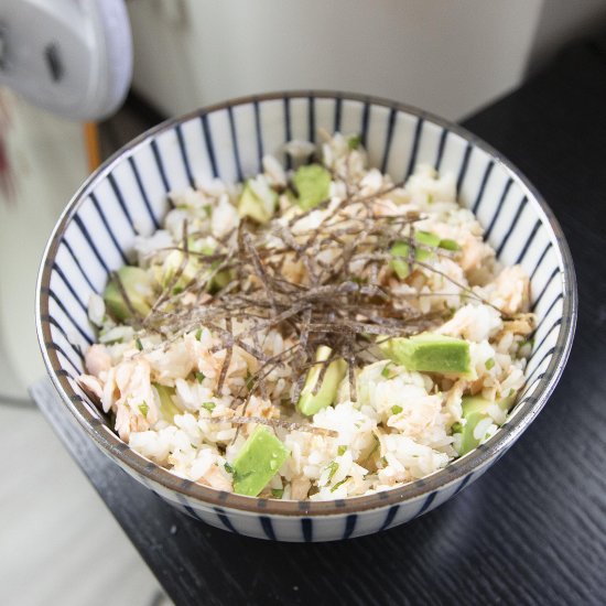 Salmon Avocado Shiso Rice