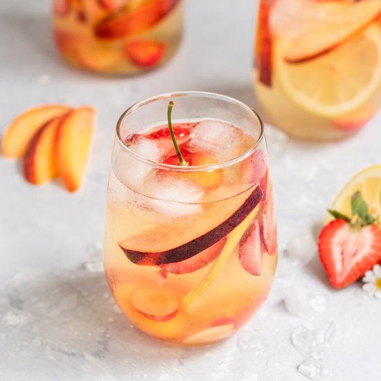 Peach, Strawberry, & Cherry Sangria