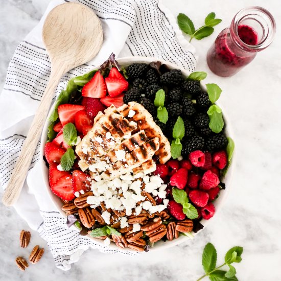 Grilled Halloumi Berry Salad