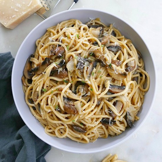 One Pot Mushroom Spaghetti