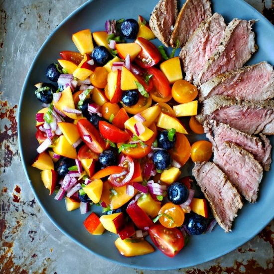 Nectarine, Tomato & Blueberry Salad