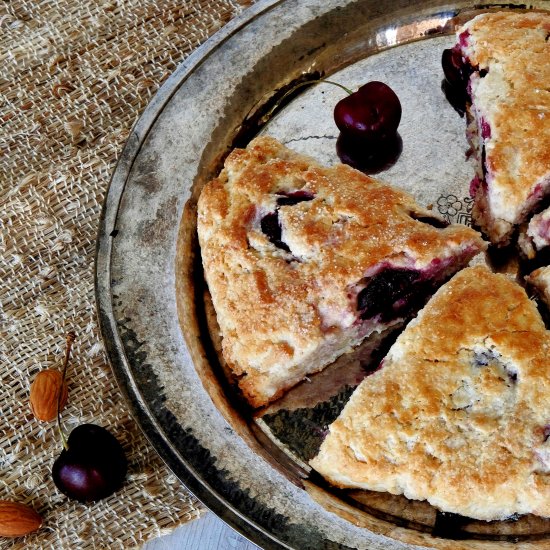 Fresh Cherry & Almond Scones