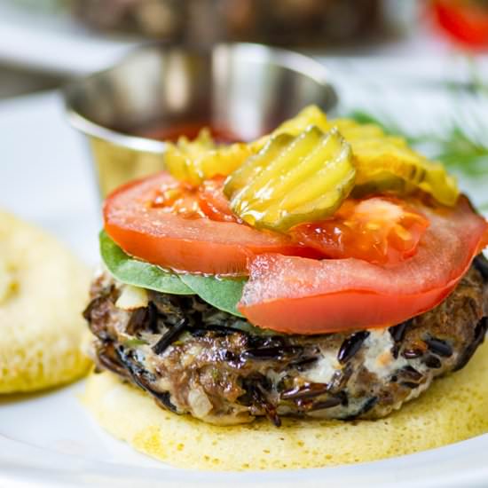 Gorgonzola Wild Rice Hamburgers