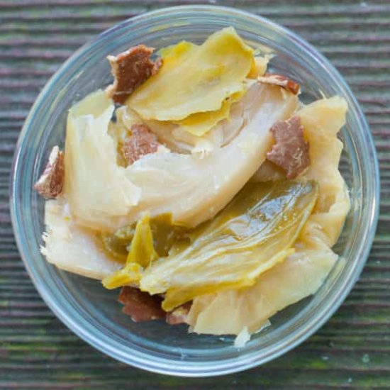 Slow Cooked Cabbage & Bacon