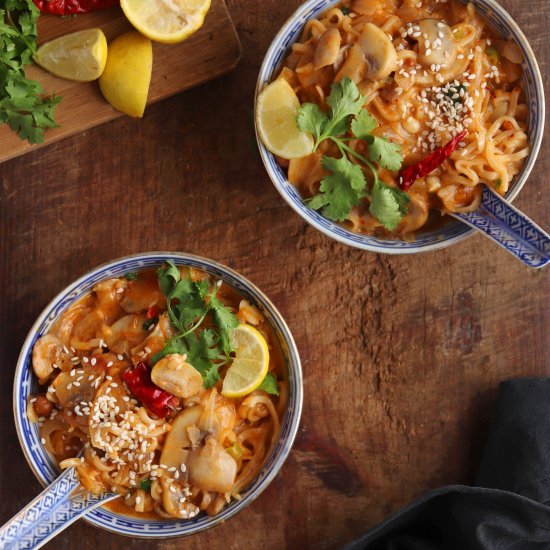 Spicy Thai Mushroom Noodles