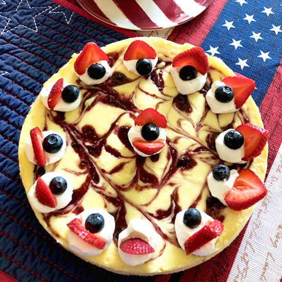 Red white and blue cheesecake