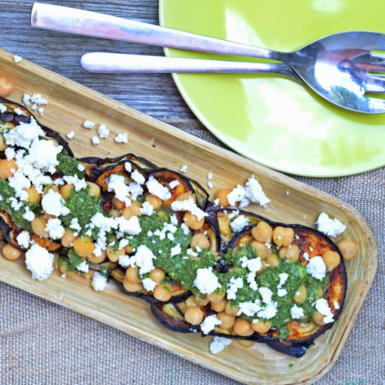 Grilled Eggplants & Chickpeas Salad