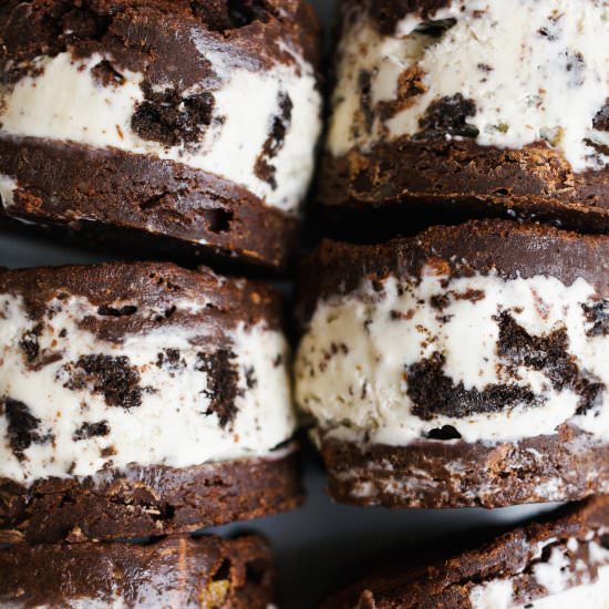 Brownie Ice Cream Sandwiches