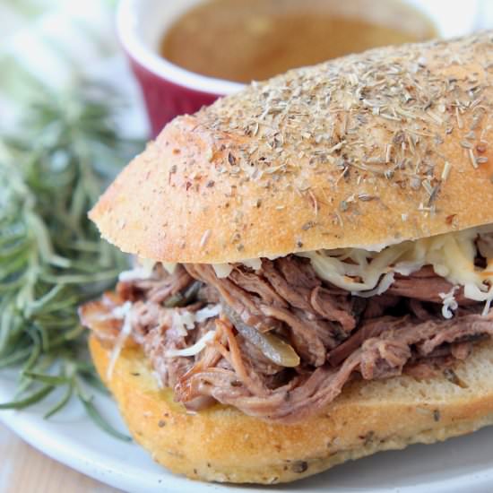 Slow Cooker Tri Tip French Dip