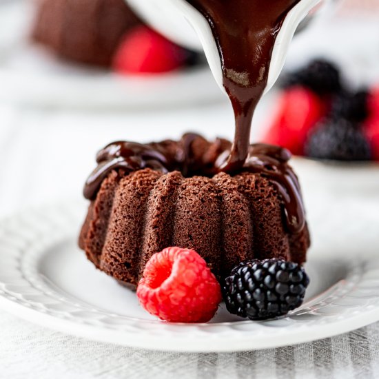 Mini Bundt Chocolate Pound Cakes