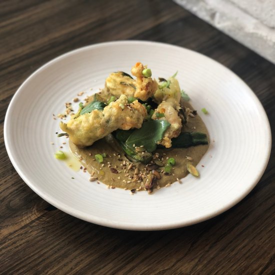 Cheese Stuffed Squash Blossoms